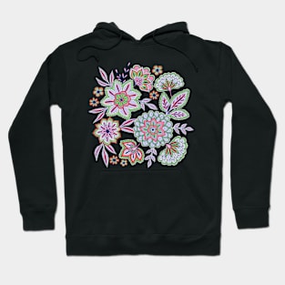 Pretty boho flowers - Black Hoodie